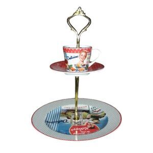 Retro Style Kellogg's Dessert 2-Layer Tray Tea Snack Time '50s Diner